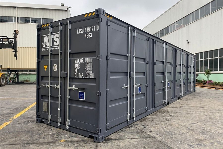 Contenedor de 40 pies cubo alto con puertas laterales